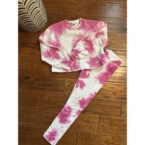 Nike Girls Pink Tie Dye Sweatershirt Legging Set Size M